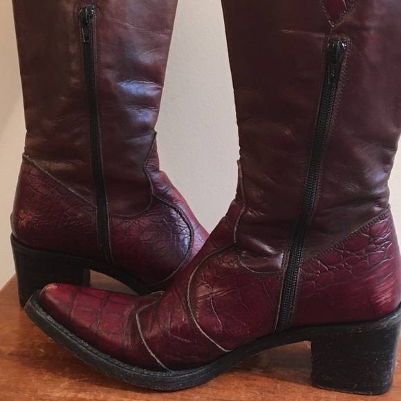 Gianni Barbato Red Leather Western Boots Size 38.5 (US 8 1/2) - Picture 6 of 15